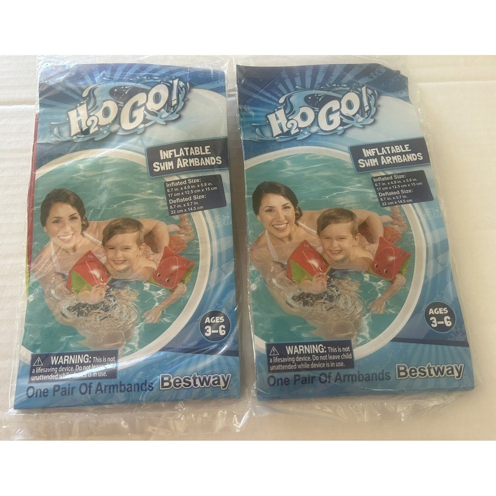 Armband Floats Swim Bands Inflatable H20‎ Go Watermelon Design Lot of 2 New